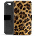 iPhone 5/5S/SE Premium Plånboksfodral - Leopard