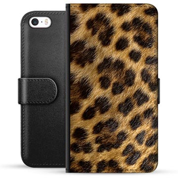 iPhone 5/5S/SE Premium Plånboksfodral - Leopard