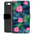 iPhone 5/5S/SE Premium Plånboksfodral - Tropiska Blommor