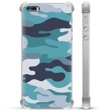 iPhone 5/5S/SE Hybridskal - Blå Kamouflage