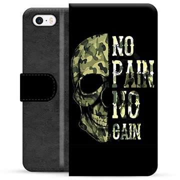 iPhone 5/5S/SE Premium Plånboksfodral - No Pain, No Gain