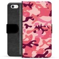 iPhone 5/5S/SE Premium Plånboksfodral - Rosa Kamouflage