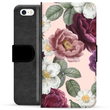 iPhone 5/5S/SE Premium Plånboksfodral - Romantiska Blommor