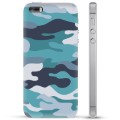 iPhone 5/5S/SE TPU-Skal - Blå Kamouflage