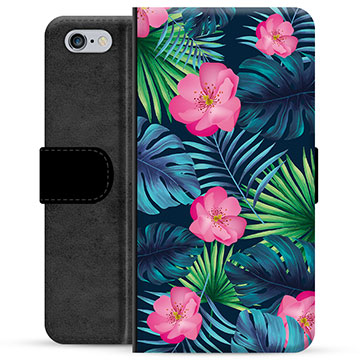 iPhone 6 / 6S Premium Plånboksfodral - Tropiska Blommor