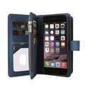 iPhone 6/7/8/SE (2020)/SE (2022) vikbart fodral med rem, plånbok och korthållare - blå