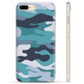 iPhone 7 Plus / iPhone 8 Plus TPU-Skal - Blå Kamouflage