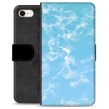 iPhone 7/8/SE (2020)/SE (2022) Premium Plånboksfodral - Blå Marmor
