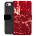 iPhone 7/8/SE (2020)/SE (2022) Premium Plånboksfodral - Röd Marmor