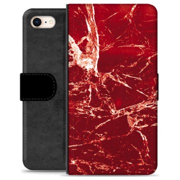 iPhone 7/8/SE (2020)/SE (2022) Premium Plånboksfodral - Röd Marmor