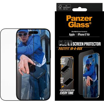 iPhone Air PanzerGlass Ultra-Wide Fit m. FastFit In-A-Box skärmskydd - 9H - Svart kant