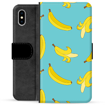 iPhone X / iPhone XS Premium Plånboksfodral - Bananer