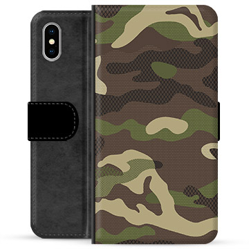 iPhone X / iPhone XS Premium Plånboksfodral - Kamouflage