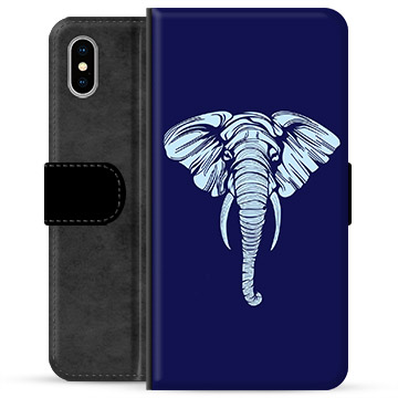 iPhone X / iPhone XS Premium Plånboksfodral - Elefant