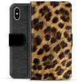 iPhone X / iPhone XS Premium Plånboksfodral - Leopard