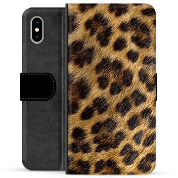 iPhone X / iPhone XS Premium Plånboksfodral - Leopard