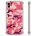 iPhone X / iPhone XS Hybridskal - Rosa Kamouflage
