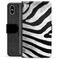 iPhone X / iPhone XS Premium Plånboksfodral - Zebra