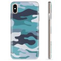 iPhone X / iPhone XS TPU-Skal - Blå Kamouflage