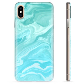 iPhone X / iPhone XS TPU-Skal - Blå Marmor