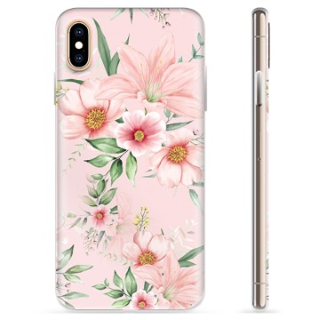 iPhone X / iPhone XS TPU-Skal - Vattenfärg Blommor
