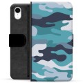 iPhone XR Premium Plånboksfodral - Blå Kamouflage