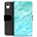 iPhone XR Premium Plånboksfodral - Blå Marmor