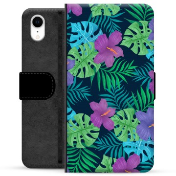 iPhone XR Premium Plånboksfodral - Tropiska Blommor