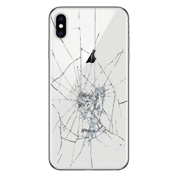 iPhone XS Max Bakskal Reparation - Endast Glas - Vit