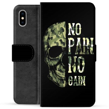 iPhone X / iPhone XS Premium Plånboksfodral - No Pain, No Gain