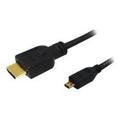 LogiLink HDMI-kabel med Ethernet - HDMI hane -> Micro HDMI hane - 1m - Svart