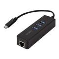 LogiLink UA0283 3-ports USB 3.0 Hub till Gigabit Ethernet Nätverksadapter - Svart