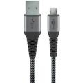Goobay MicroUSB / USB-A Kabel - 0.5m - Rymdgrå / Silver