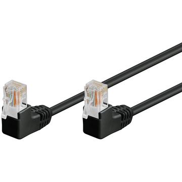 Goobay RJ45 U/UTP CAT 5e 2x 90-graders Vinklad Nätverkskabel - 2m - Svart