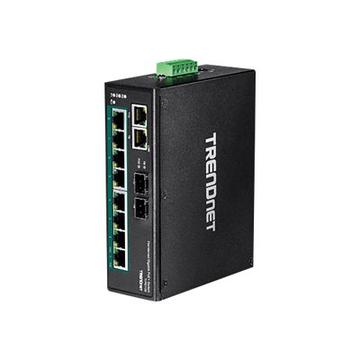 Trendnet TI-PG102 10-portars Industriell Gigabit PoE+ DIN-Rail Switch - Svart