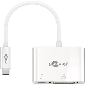 Goobay USB-C till DVI-I / USB-C PD - Vit
