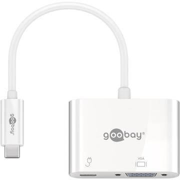 Goobay USB-C till VGA / USB-C PD - Vit