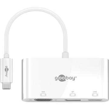 Goobay USB-C till VGA / USB-C PD & HDMI - Vit