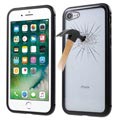 iPhone 7 / iPhone 8 Magnetiskt Skal med Baksida i Härdat Glas - Svart