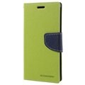 Samsung Galaxy S7 Mercury Goospery Fancy Diary Plånbok Väska - Grön / Mörkblå