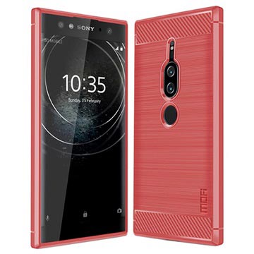 Mofi Kolfiber Sony Xperia XZ2 Premium TPU-skal - Röd