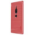 Mofi Kolfiber Sony Xperia XZ2 Premium TPU-skal - Röd