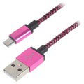 Premium USB 2.0 / MicroUSB Kabel - 3m - Varmrosa