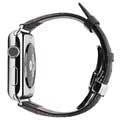 Apple Watch Series 7/SE/6/5/4/3/2/1 Qialino Läderarmband - 45mm/44mm/42mm - Svart