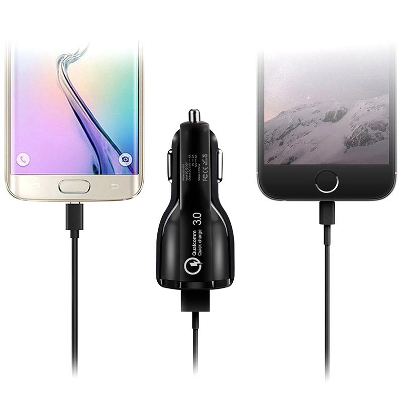 Baseus Quick Charge 3.0 Billaddare för Samsung Quick Charger QC 3.0 USB Mobil Laddare för Huawei Xiaomi Snabb laddning Baseus Quick Charge 3.0 Billaddare för Samsung Quick Charger QC 3.0 USB Mobil Laddare för Huawei Xiaomi Snabb laddning