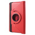 Huawei MediaPad T3 7.0 Strukturerat Roterande Fodral - Röd