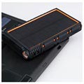 Vattentät Solcellsladdare med Dubbla USB - 10000mAh - Orange / Svart
