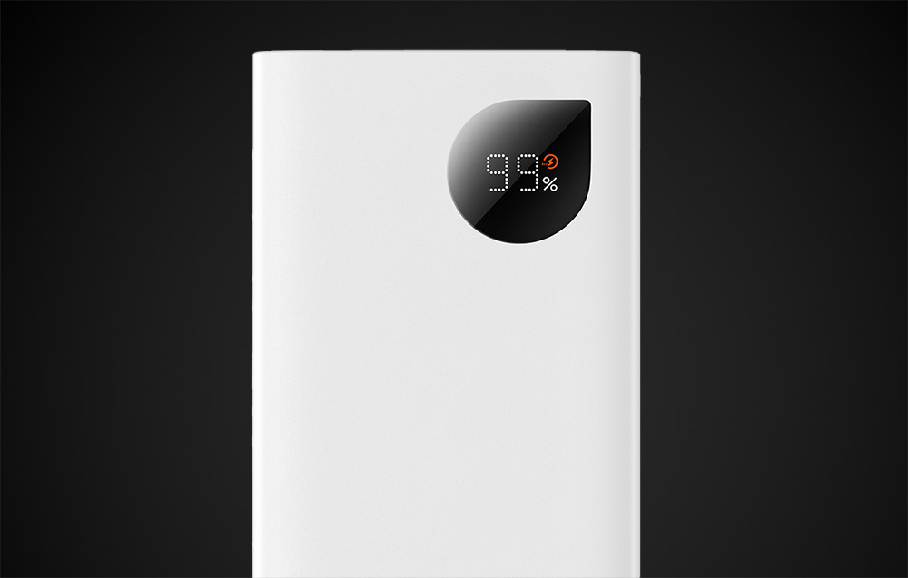 Baseus Adaman2 Power Bank med digital display 10000mAh - 2xUSB, USB-C, 30W - Vit