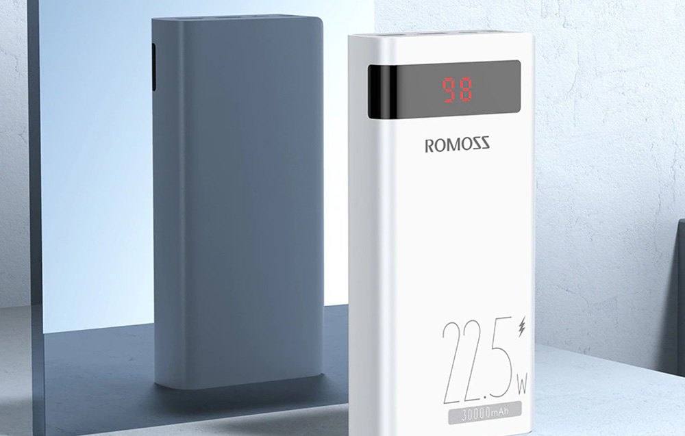 Romoss Sense 8PF Power Bank 30000mAh - 22.5W, PD, QC, FCP - Vit