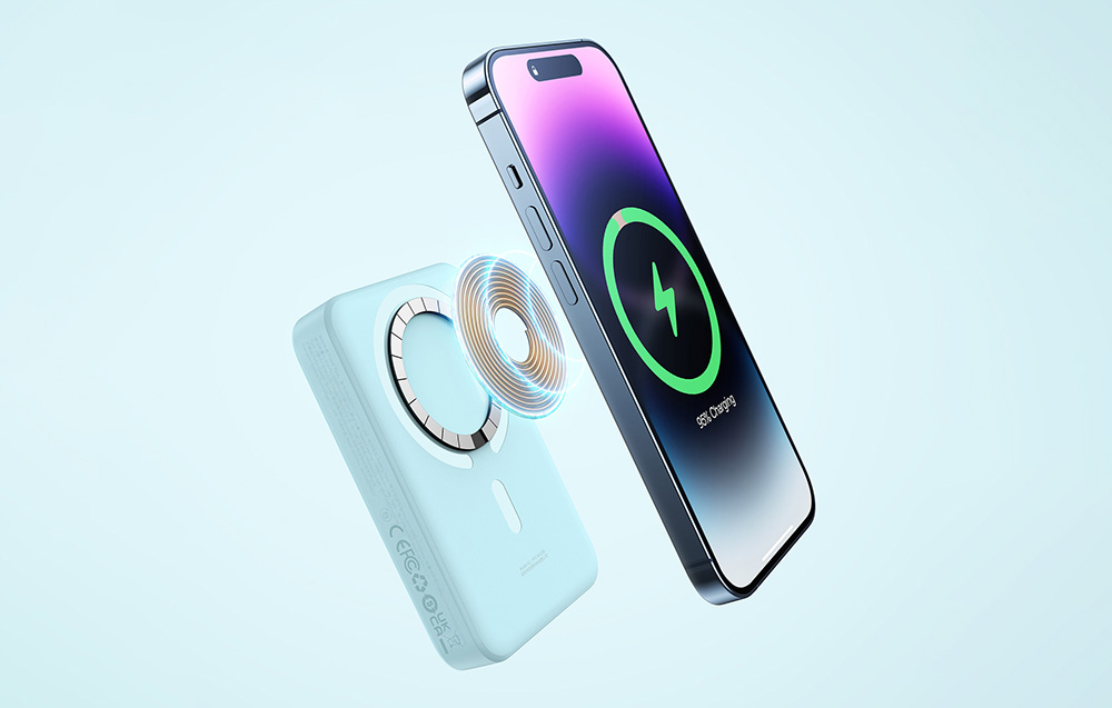 Baseus Magnetic Mini trådlös powerbank 10000mAh - USB-C 30W, kompatibel med MagSafe - blå